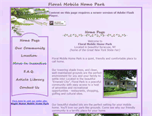 Tablet Screenshot of floralmobilehomepark.com